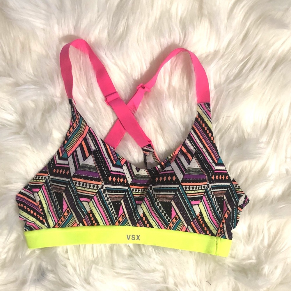 SALE Victoria Secret] Neon tribal print sports bra